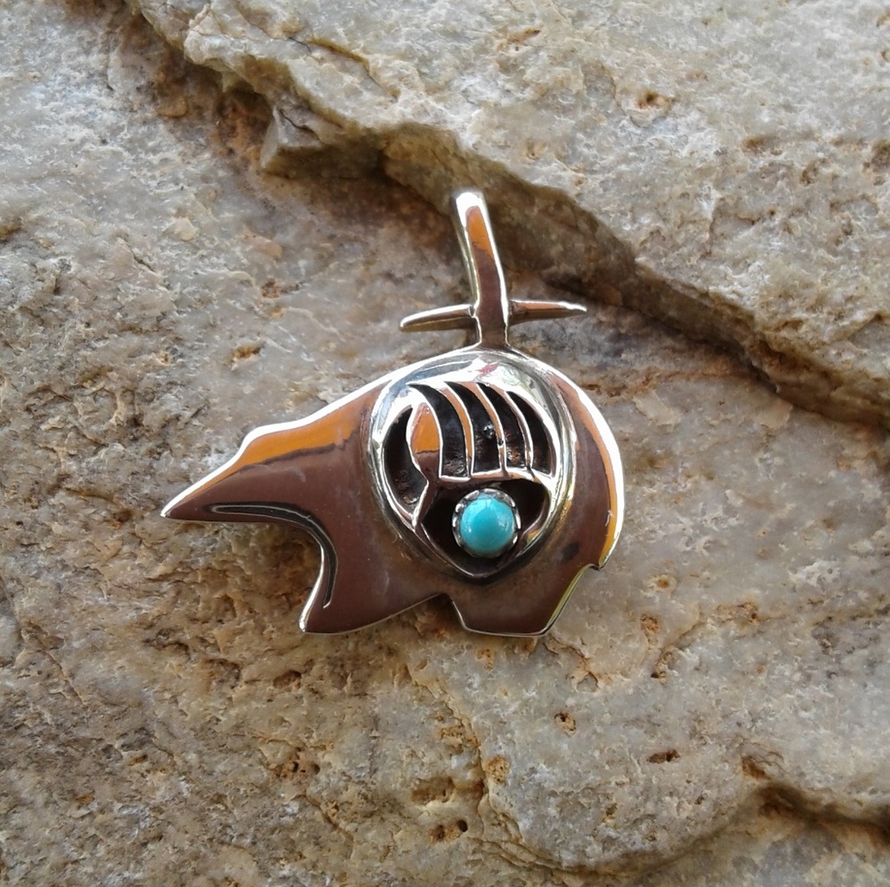 Sterling silver Bear Fetish Pendant